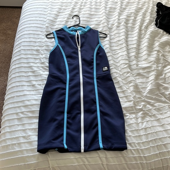 STAUD X NB Neoprene Zip Through Dress - Peacoat Navy Blue - Picture 1 of 5